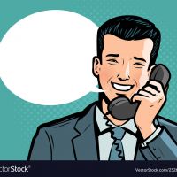 businessman talking on the phone. telephone conversation, call up concept. Vector